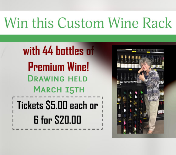 Wine Rack with 44 Premium Wines Raffle 03.15.18