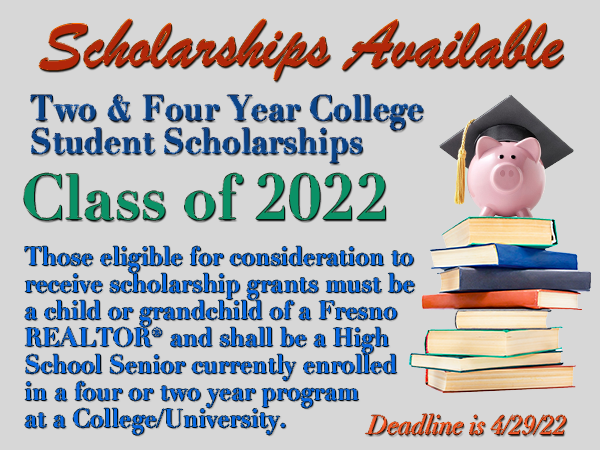 Applications are now being accepted for the Two and 4 Year College Student Scholarships – Deadline 04.29.22