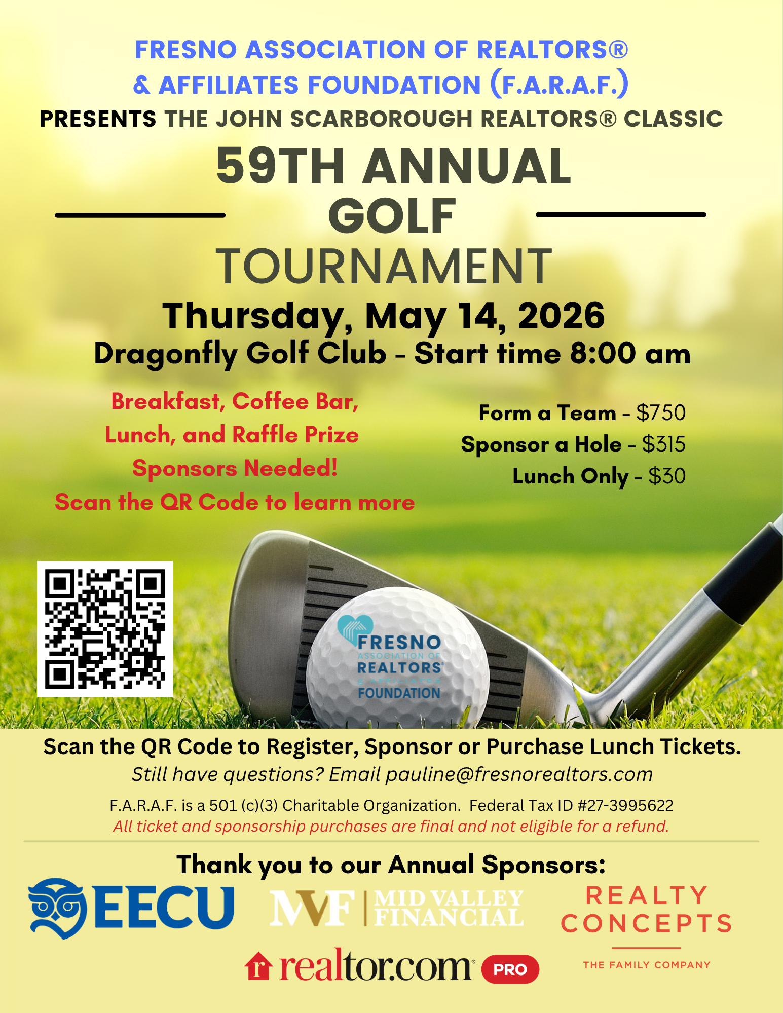 2026 Golf Tournament Flyer